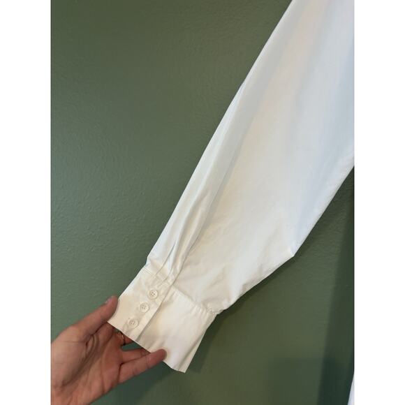 Anthropologie Maeve The Soren Poplin Cotton Midi Shirt Dress White Size XL - Picture 8 of 10